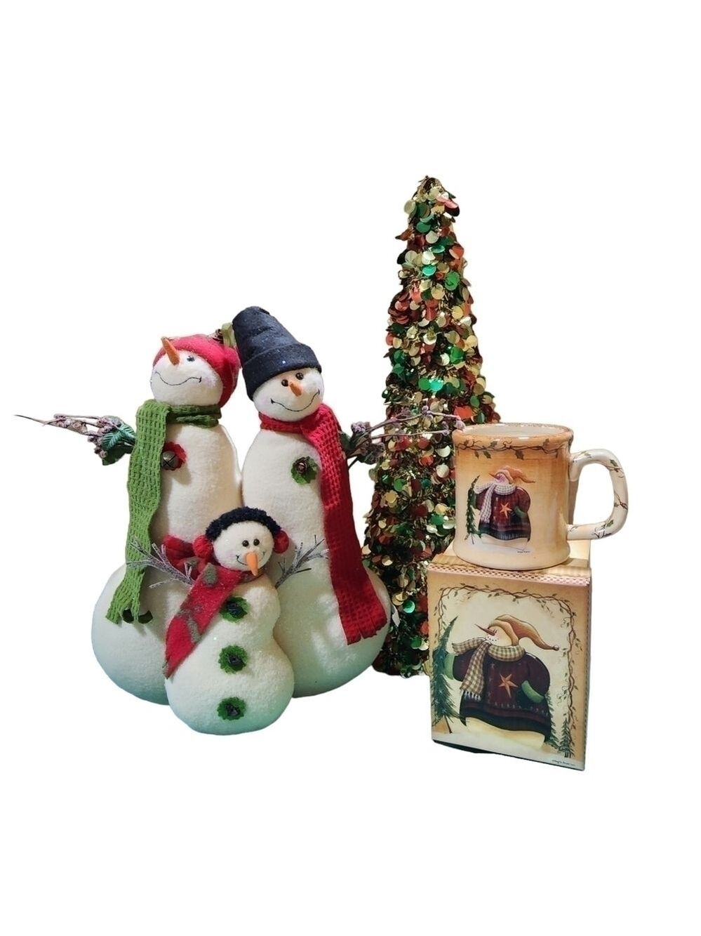 Snowman Lot Christmas Holiday Decor everything Pictured